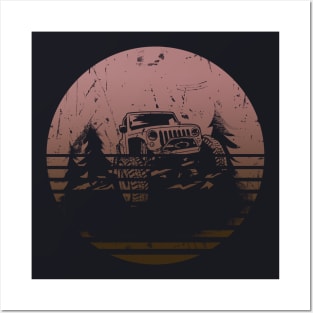 Retro SUV Offroad Truck Posters and Art